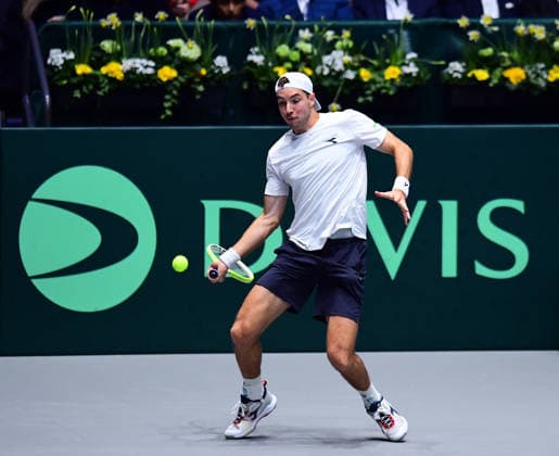 Tennis Davis Cup 2026: Deutschland - Peru am 06.02.2026 im Castello in Düsseldorf Jan-Lennard Struff ( GER ) Nordrhein-Westfalen Deutschland
