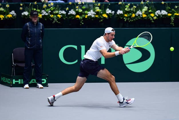 Tennis Davis Cup 2026: Deutschland - Peru am 06.02.2026 im Castello in Düsseldorf Jan-Lennard Struff ( GER ) Nordrhein-Westfalen Deutschland
