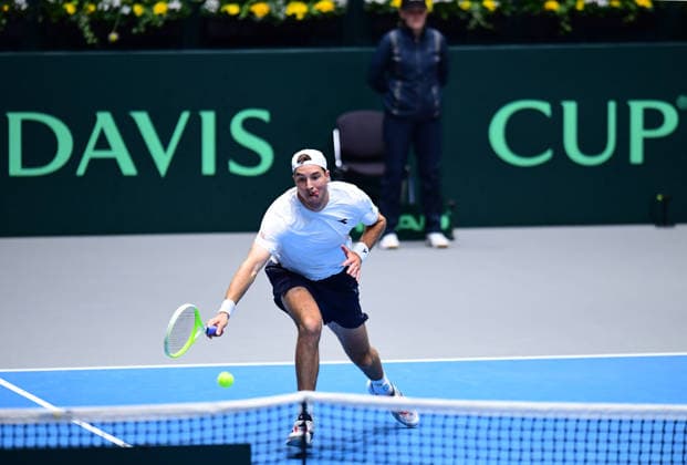 Tennis Davis Cup 2026: Deutschland - Peru am 06.02.2026 im Castello in Düsseldorf Jan-Lennard Struff ( GER ) Nordrhein-Westfalen Deutschland