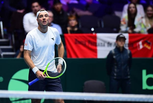 Tennis Davis Cup 2026: Deutschland - Peru am 06.02.2026 im Castello in Düsseldorf Jan-Lennard Struff ( GER ) Nordrhein-Westfalen Deutschland