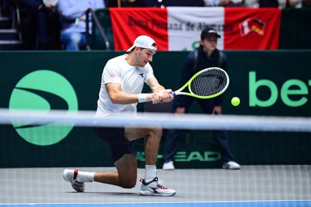 Tennis Davis Cup 2026: Deutschland - Peru am 06.02.2026 im Castello in Düsseldorf Jan-Lennard Struff ( GER ) Nordrhein-Westfalen Deutschland