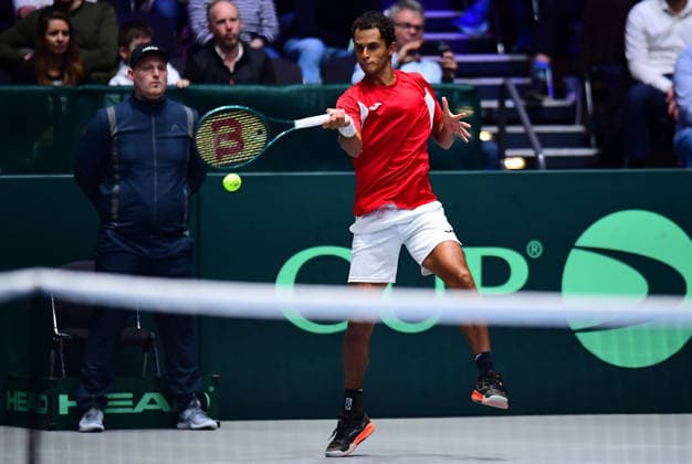 Tennis Davis Cup 2026: Deutschland - Peru am 06.02.2026 im Castello in Düsseldorf Juan Pablo Varillas ( PER ) Nordrhein-Westfalen Deutschland