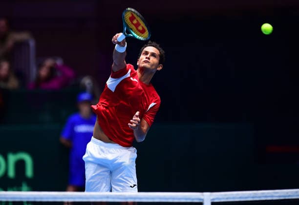 Tennis Davis Cup 2026: Deutschland - Peru am 06.02.2026 im Castello in Düsseldorf Juan Pablo Varillas ( PER ) Nordrhein-Westfalen Deutschland