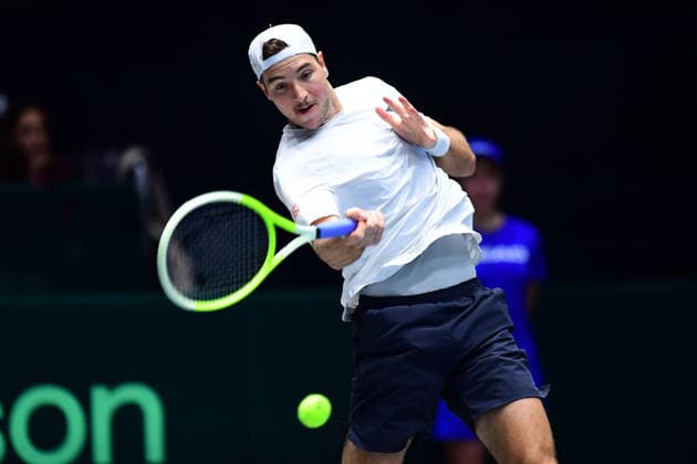 Tennis Davis Cup 2026: Deutschland - Peru am 06.02.2026 im Castello in Düsseldorf Jan-Lennard Struff ( GER ) Nordrhein-Westfalen Deutschland