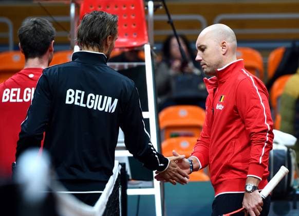 Plovdiv,07 02 2026 : Players of Belgium attend before the first round qualifiers of Davis Cup between Bulgaria and Belgium in Plovdiv, Bulgaria. Credit : Vassil Donev CC  xh_VD5_8819x