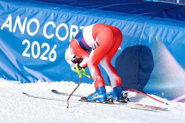 Winter Olympics - Alpine Skiing Men s Downhill Alexis Monney (SUI) during the Olympic Winter games, Winterspiele,Spiele, Summer games Milano-Cortina 2026, Alpine Skiing Men s Downhill on February 07, 2026 at Stelvio Ski Centre in Bormio, Italy Photo by Sergio Bisi IPA ABACAPRESS.COM Cortina D Ampezzo Italy  Copyright: xIPAxSport ABACAx