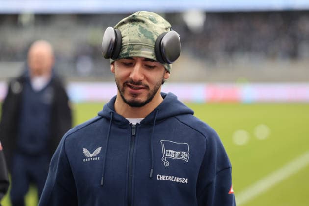 07.02.2025, Fussball, Herren, 2. Bundesliga, Saison 2025 2026, SV 07 Elversberg - Hertha BSC Berlin, Kevin Sessa (Hertha BSC Berlin) Elversberg Ursapharm-Arena an der Kaiserlinde Saarland Deutschland (DEU)