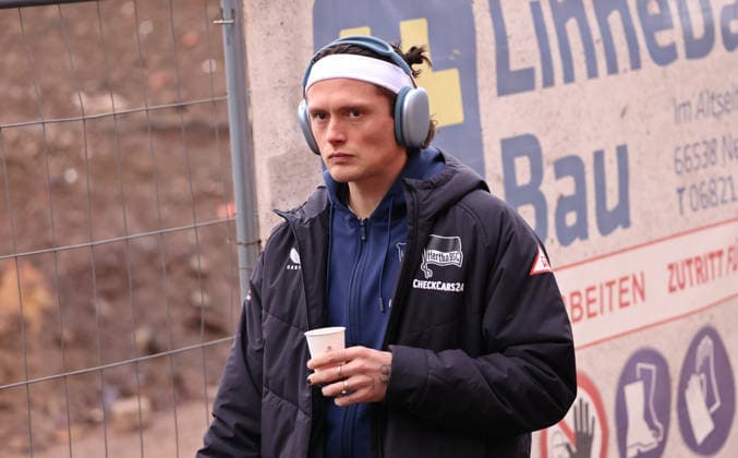 07.02.2026, Fussball, Herren, 2. Bundesliga, Saison 2025 2026, SV 07 Elversberg - Hertha BSC Berlin, Fabian Reese (Hertha BSC Berlin) Elversberg Ursapharm-Arena an der Kaiserlinde Saarland Deutschland (DEU)