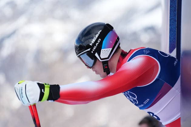 (260207) -- BORMIO, Feb. 7, 2026 -- Franjo von Allmen of Switzerland competes during the alpine skiing men s downhill of the Milan-Cortina 2026 Olympic Winter games, Winterspiele,Spiele, Summer games in Bormio, Italy, Feb. 7, 2026. ) (MICO2026)ITALY-BORMIO-OLYMPIC WINTER GAMES-ALPINE SKIING-MEN S DOWNHILL HuxHuhu 