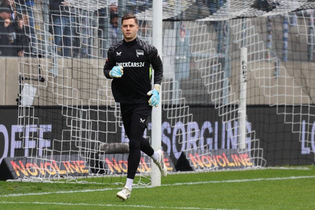 07.02.2025, Fussball, Herren, 2. Bundesliga, Saison 2025 2026, SV 07 Elversberg - Hertha BSC Berlin, Tjark Ernst (Hertha BSC Berlin) Elversberg Ursapharm-Arena an der Kaiserlinde Saarland Deutschland (DEU)