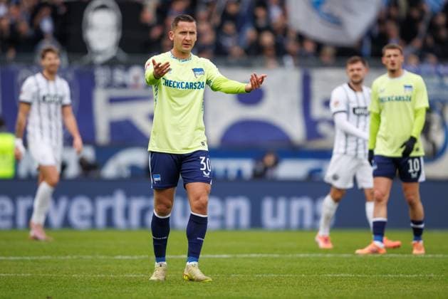Paul Seguin (Hertha BSC Berlin), SV Elversberg vs Hertha BSC Berlin, Fussball, 2. Bundesliga, 21. Spieltag, Saison 2025 2026, 07.02.2026 DFB regulations prohibit any use of photographs as image sequences and or quasi-video. SV Elversberg vs Hertha BSC Berlin, Fussball, 2. Bundesliga, 21. Spieltag, Saison 2025 2026, 07.02.2026