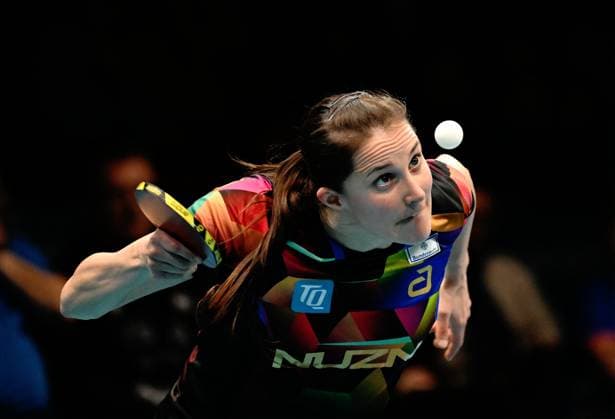 Sabine Winter, Deutschland, TSV Dachau, im Viertelfinale des Europe Top 16 in Montreux Europe Top 16 Cup 2026 im Salle Omnisport du Pierrier in Montreux - 7. Februar: Sabine Winter, Deutschland, TSV Dachau, Finalistin des WTT Champions Montpellier und Europoranglistenerste, gewinnt im Viertelfinale gegen Maria Xiao, Spanien, und qualifiziert sich für den World Cup Montreux Montreux-Clarens, Salle Omnisport du Pierrier Vaud Schweiz *** Sabine Winter, Germany, TSV Dachau, in the quarter-finals of the Europe Top 16 in Montreux Europe Top 16 Cup 2026 in the Salle Omnisport du Pierrier in Montreux February 7 Sabine Winter, Germany, TSV Dachau, finalist of the WTT Champions Montpellier and Europoranglist leader, wins in the quarter-finals against Maria Xiao, Spain, and qualifies for the World Cup Montreux Montreux Clarens, Salle Omnisport du Pierrier Vaud Switzerland