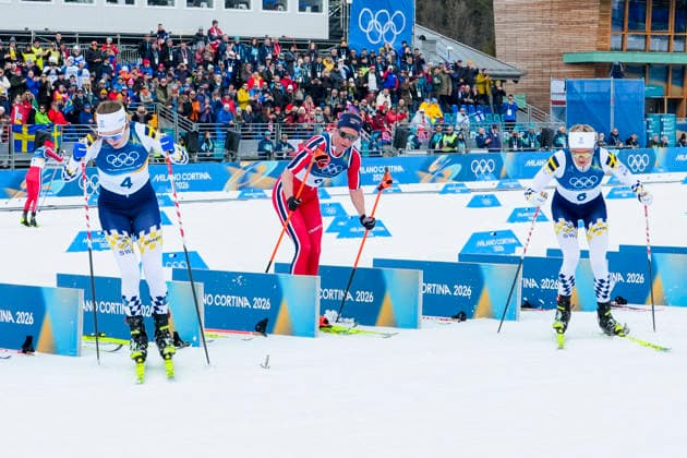 Winter Olympics in Milan Cortina 2026 Val di Fiemme, Italy 20260207. Ebba Andersson from Sweden, Astrid oyre Slind from Norway and Frida Karlsson from Sweden during the women s cross-country 20 km Skiathlon at Lago di Tesero during the Winter Olympics in Milano Cortina 2026. Photo: Lise Aserud NTB Val di Fiemme Italy EDITORIAL USE ONLY. RESTRICTED USE FOR BETTING COMPANIES Ref:_SPOGt4rUu7pmBI.jpg *** Winter Olympics in Milan Cortina 2026 Val di Fiemme, Italy 20260207 Ebba Andersson from Sweden, Astrid oyre Slind from Norway and Frida Karlsson from Sweden during the women s cross country 20 km Skiathlon at Lago di Tesero during the Winter Olympics in Milano Cortina 2026 Photo Lise Aserud NTB Val di Fiemme Italy EDITORIAL USE ONLY RESTRICTED USE FOR BETTING COMPANIES  Copyright: xLisexAserudx xNTBx