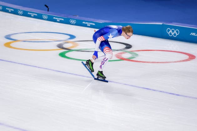 2026-02-07 Speed skating, Eisschnelllauf - Milano Cortina 2026 Winter Olympics - Day 1 MILAN, ITALY - FEBRUARY 7: Jordan Stolz of United States of America in a training session during Day 1 of Speed Skating - Milano Cortina 2026 Winter Olympics at Milano Speed Skating Stadium on February 7, 2026 in Milan, Italy. (Photo by Joris Verwijst BSR Agency) Milan Italy Content not available for redistribution in The Netherlands directly or indirectly through any third parties. Copyright: xBSRxAgencyx
