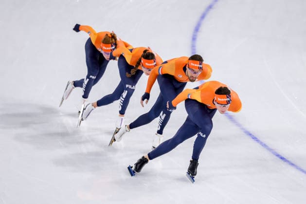2026-02-07 Speed skating, Eisschnelllauf - Milano Cortina 2026 Winter Olympics - Day 1 MILAN, ITALY - FEBRUARY 7: Antoinette Rijpma De Jong of the Netherlands, Femke Kok of the Netherlands, Kjeld Nuis of the Netherlands, Jenning de Boo of the Netherlands in a training session during Day 1 of Speed Skating - Milano Cortina 2026 Winter Olympics at Milano Speed Skating Stadium on February 7, 2026 in Milan, Italy. (Photo by Joris Verwijst BSR Agency) Milan Italy Content not available for redistribution in The Netherlands directly or indirectly through any third parties. Copyright: xBSRxAgencyx
