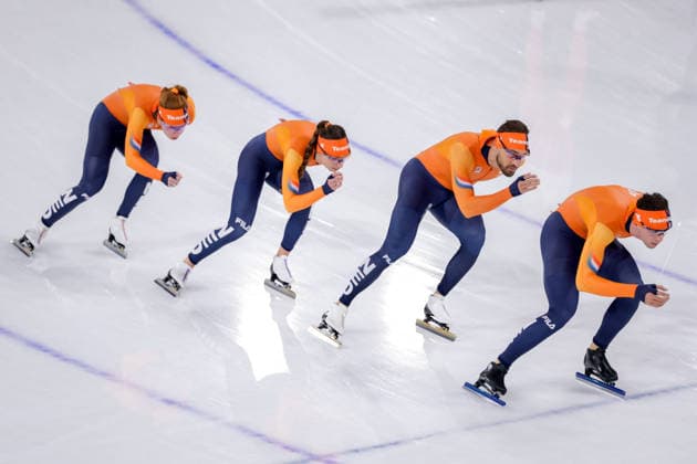 2026-02-07 Speed skating, Eisschnelllauf - Milano Cortina 2026 Winter Olympics - Day 1 MILAN, ITALY - FEBRUARY 7: Antoinette Rijpma De Jong of the Netherlands, Femke Kok of the Netherlands, Kjeld Nuis of the Netherlands, Jenning de Boo of the Netherlands in a training session during Day 1 of Speed Skating - Milano Cortina 2026 Winter Olympics at Milano Speed Skating Stadium on February 7, 2026 in Milan, Italy. (Photo by Joris Verwijst BSR Agency) Milan Italy Content not available for redistribution in The Netherlands directly or indirectly through any third parties. Copyright: xBSRxAgencyx