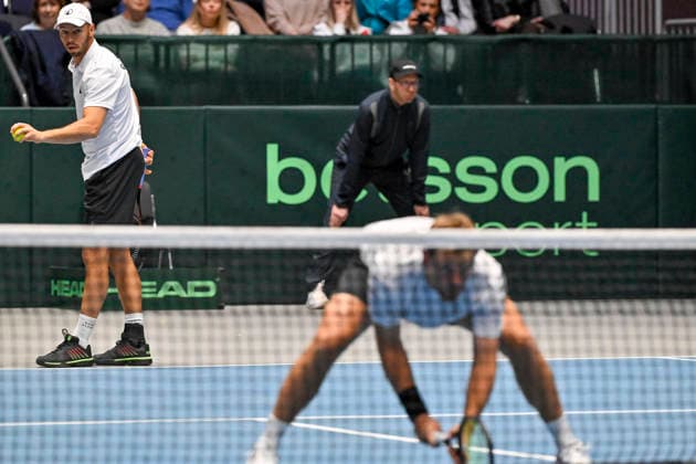 v. li. im Bild Tim Pütz (GER) Kevin Krawietz (GER) 07.02.2026 Tennis Davis Cup Qualifiers 2026 Deutschland vs Peru , Castello, Duesseldorf,