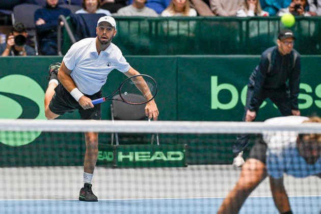 v. li. im Bild Tim Pütz (GER) Kevin Krawietz (GER) 07.02.2026 Tennis Davis Cup Qualifiers 2026 Deutschland vs Peru , Castello, Duesseldorf,
