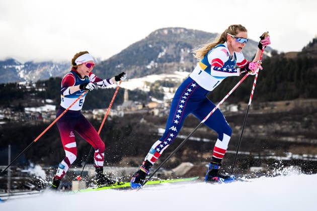 260207 Teresa Stadlober of Austria and Jessie Diggins of United States compete in the women s 20 km cross-country skiing skiathlon during day 1 of the 2026 Winter Olympics on February 7, 2026 in Val di Fiemme. Photo: Maxim Thore BILDBYRAN kod MT MT0961 skidor cross-country skiing langrenn Olympic Games, Olympische Spiele, Olympia, OS olympics winter olympics os ol olympiska spel vinter-os olympiske leker milano cortina 2026 milan cortina 2026 milano cortina 2026 olympic games milano cortina 2026 winter olympic games milano cortina-os milano cortina-ol vinter-ol 1 bbeng skiathlon dam *** 260207 Teresa Stadlober of Austria and Jessie Diggins of United States compete in the women s 20 km cross country skiing skiathlon during day 1 of the 2026 Winter Olympics on February 7, 2026 in Val di Fiemme Photo Maxim Thore BILDBYRAN kod MT MT0961 skidor cross country skiing langrenn olympic games olympics winter olympics os ol olympiska spel vinter os olympiske leker milano cortina 2026 milan cortina 2026 milano cortina 2026 olympic games milano cortina 2026 winter olympic games milano cortina os milano cortina ol vinter ol 1 bbeng skiathlon dam  Copyright: MAXIMxTHORE BB260207MT049