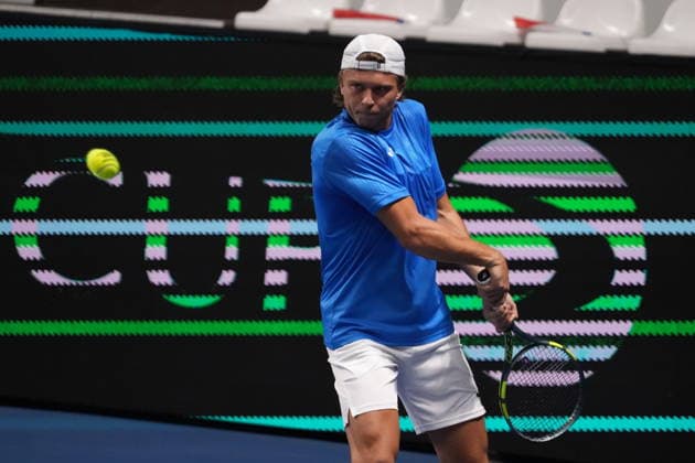 TENNIS - DAVIS CUP 2026 - FRANCE v SLOVAKIA Alexandre Muller of French during the Davis Cup 2026, Qualifiers tennis event on 7 February 2026 at Le Chaudron in Le Portel, France - Photo Laurent Lairys Le PortelFrance  Copyright: xLaurentxLairysx