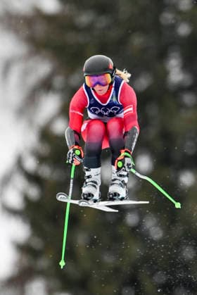 OLYMPICS - Winter Olympic Games, Olympische Spiele, Olympia, OS Milano Cortina 2026 CORTINA D AMPEZZO,ITALY,07.FEB.26 - OLYMPICS, ALPINE SKIING - Winter Olympic Games Milano Cortina 2026, downhill training, women. Image shows Cornelia Huetter (AUT).  GEPAxpictures xAlexanderxSolc