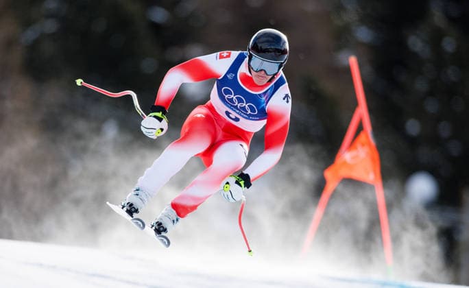 OLYMPICS - Winter Olympic Games, Olympische Spiele, Olympia, OS Milano Cortina 2026 BORMIO,ITALY,07.FEB.26 - OLYMPICS, ALPINE SKIING - Winter Olympic Games Milano Cortina 2026, downhill, men. Image shows Franjo von Allmen (SUI).  GEPAxpictures xHaraldxSteiner