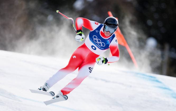 OLYMPICS - Winter Olympic Games, Olympische Spiele, Olympia, OS Milano Cortina 2026 BORMIO,ITALY,07.FEB.26 - OLYMPICS, ALPINE SKIING - Winter Olympic Games Milano Cortina 2026, downhill, men. Image shows Franjo von Allmen (SUI).  GEPAxpictures xHaraldxSteiner