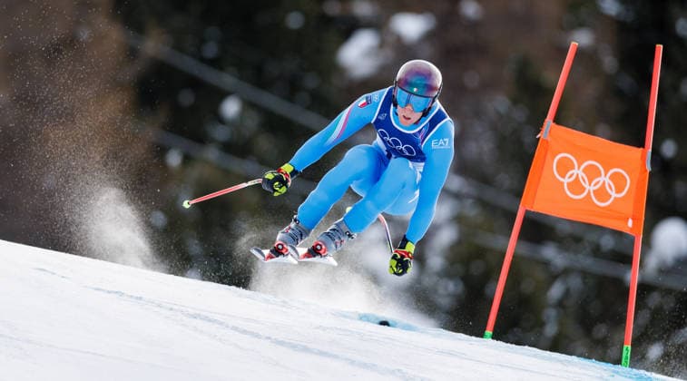 OLYMPICS - Winter Olympic Games, Olympische Spiele, Olympia, OS Milano Cortina 2026 BORMIO,ITALY,07.FEB.26 - OLYMPICS, ALPINE SKIING - Winter Olympic Games Milano Cortina 2026, downhill, men. Image shows Giovanni Franzoni (ITA).  GEPAxpictures xHaraldxSteiner