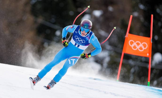 OLYMPICS - Winter Olympic Games, Olympische Spiele, Olympia, OS Milano Cortina 2026 BORMIO,ITALY,07.FEB.26 - OLYMPICS, ALPINE SKIING - Winter Olympic Games Milano Cortina 2026, downhill, men. Image shows Giovanni Franzoni (ITA).  GEPAxpictures xHaraldxSteiner