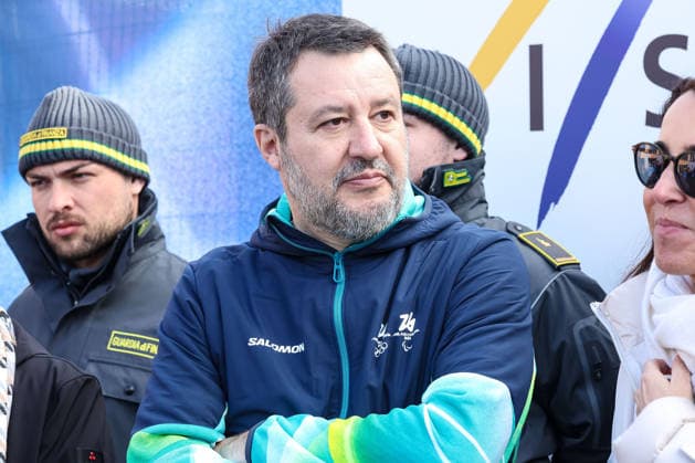 Matteo Salvini, Mininster of Transports of Italy at the end of the Olympic Winter games, Winterspiele,Spiele, Summer games Milano-Cortina 2026, Alpine Skiing Men s Downhill on February 07, 2026 at Stelvio Ski Centre in Bormio, Italy  Copyright: xSergioxBisi IPAxSportx xipa-agency.netx xx IPA_71065804 IPA_Agency_IPA71065804