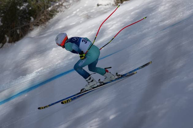 (260207) -- BORMIO, Feb. 7, 2026 -- Cormac Comerford of Ireland competes during the alpine skiing men s downhill of the Milan-Cortina 2026 Olympic Winter games, Winterspiele,Spiele, Summer games in Bormio, Italy, Feb. 7, 2026. ) (MICO2026)ITALY-BORMIO-OLYMPIC WINTER GAMES-ALPINE SKIING-MEN S DOWNHILL HuxHuhu 