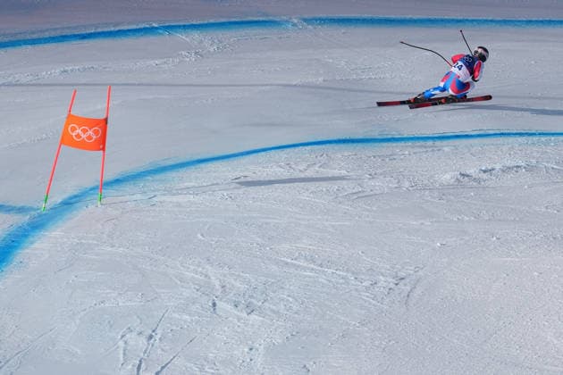 (260207) -- BORMIO, Feb. 7, 2026 -- Alban Elezi Cannaferina of France competes during the alpine skiing men s downhill of the Milan-Cortina 2026 Olympic Winter games, Winterspiele,Spiele, Summer games in Bormio, Italy, Feb. 7, 2026. ) (MICO2026)ITALY-BORMIO-OLYMPIC WINTER GAMES-ALPINE SKIING-MEN S DOWNHILL HuxHuhu 