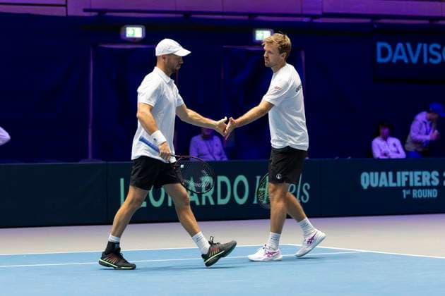 Davis Cup: Deutschland - Peru, 07.02.2026 Doppel Krawietz und Puetz (GER) vs. Buse und Huertas del Pino (PER) während des Davis Cup Davis Cup: Deutschland - Peru im CASTELLO am February 7, 2026 in Duesseldorf, Germany. Copyright: xBEAUTIFULxSPORTS KennyxBeelex