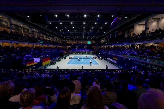 Davis Cup: Deutschland - Peru, 07.02.2026 Doppel Krawietz und Puetz (GER) vs. Buse und Huertas del Pino (PER) während des Davis Cup Davis Cup: Deutschland - Peru im CASTELLO am February 7, 2026 in Duesseldorf, Germany. Copyright: xBEAUTIFULxSPORTS KennyxBeelex
