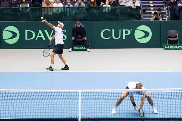 Davis Cup: Deutschland - Peru, 07.02.2026 Doppel Krawietz und Puetz (GER) vs. Buse und Huertas del Pino (PER) während des Davis Cup Davis Cup: Deutschland - Peru im CASTELLO am February 7, 2026 in Duesseldorf, Germany. Copyright: xBEAUTIFULxSPORTS KennyxBeelex