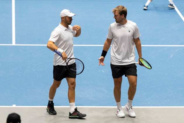 Davis Cup: Deutschland - Peru, 07.02.2026 Doppel Krawietz und Puetz (GER) vs. Buse und Huertas del Pino (PER) während des Davis Cup Davis Cup: Deutschland - Peru im CASTELLO am February 7, 2026 in Duesseldorf, Germany. Copyright: xBEAUTIFULxSPORTS KennyxBeelex