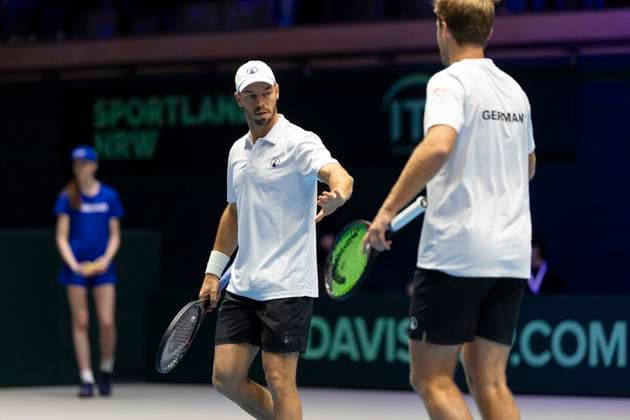Davis Cup: Deutschland - Peru, 07.02.2026 Doppel Krawietz und Puetz (GER) vs. Buse und Huertas del Pino (PER) während des Davis Cup Davis Cup: Deutschland - Peru im CASTELLO am February 7, 2026 in Duesseldorf, Germany. Copyright: xBEAUTIFULxSPORTS KennyxBeelex