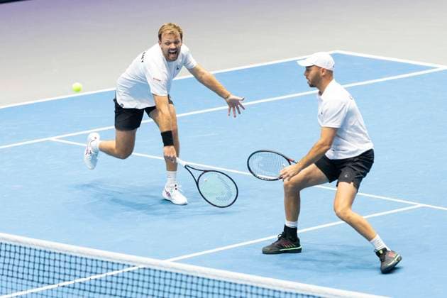 Davis Cup: Deutschland - Peru, 07.02.2026 Doppel Krawietz und Puetz (GER) vs. Buse und Huertas del Pino (PER) während des Davis Cup Davis Cup: Deutschland - Peru im CASTELLO am February 7, 2026 in Duesseldorf, Germany. Copyright: xBEAUTIFULxSPORTS KennyxBeelex