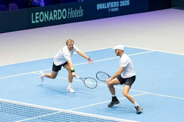 Davis Cup: Deutschland - Peru, 07.02.2026 Doppel Krawietz und Puetz (GER) vs. Buse und Huertas del Pino (PER) während des Davis Cup Davis Cup: Deutschland - Peru im CASTELLO am February 7, 2026 in Duesseldorf, Germany. Copyright: xBEAUTIFULxSPORTS KennyxBeelex
