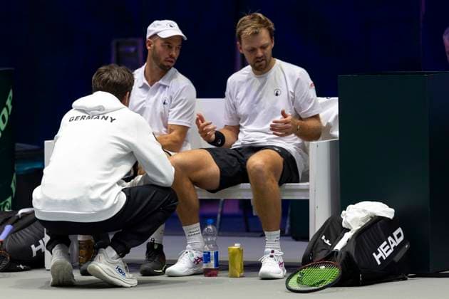 Davis Cup: Deutschland - Peru, 07.02.2026 Doppel Krawietz und Puetz (GER) vs. Buse und Huertas del Pino (PER) während des Davis Cup Davis Cup: Deutschland - Peru im CASTELLO am February 7, 2026 in Duesseldorf, Germany. Copyright: xBEAUTIFULxSPORTS KennyxBeelex