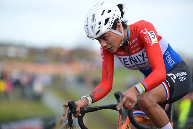 Dutch Ceylin Del Carmen Alvarado pictured in action during the women elite race of the Noordzeecross cyclocross cycling event in Middelkerke, the last race of the Superprestige competition on Saturday 07 February 2026. DAVIDxPINTENS  x161737810x