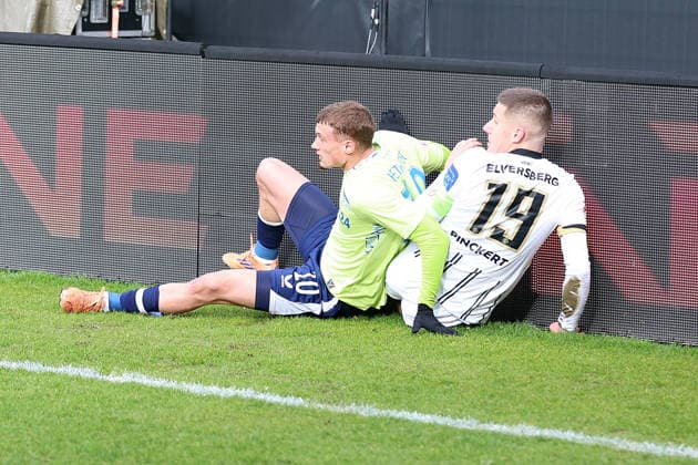 07.02.2026, xrekx, Fussball 2.Bundesliga, SV Elversberg - Hertha BSC Berlin v.l. MichaÃ«l Cuisance (Hertha BSC) Lukas Pinckert (SV 07 Elversberg) (DFL DFB REGULATIONS PROHIBIT ANY USE OF PHOTOGRAPHS as IMAGE SEQUENCES and or QUASI-VIDEO) Elversberg