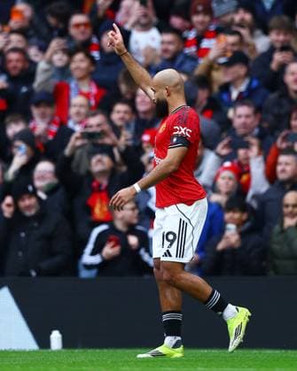 Bryan Mbeumo of Manchester United, ManU celebrates scoring the opening goal Manchester United v Tottenham Hotspur, Premier League, Football, Old Trafford, Manchester, UK - 07 Feb 2026Manchester Old Trafford United Kingdom EDITORIAL USE ONLY No use with unauthorised audio, video, data, fixture lists, club league logos or live services. Online in-match use limited to 120 images, no video emulation. No use in betting, games or single club league player publications. Copyright: xMattxWest Shutterstockx 16524093y
