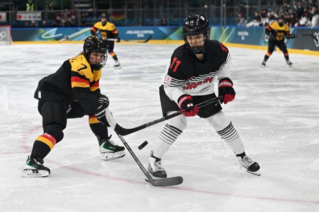 SHIGA Akane (JAP) vs FELDMEIER Franziska (GER) during Ice hockey, Eishockey Olympic Winter games, Winterspiele,Spiele, Summer games Milano-Cortina 2026 in Milano, Italy, February 07 2026  Copyright: xFilippoxTomasi IPAxSportx xipa-agency.netx xx IPA_71066796 IPA_Agency_IPA71066796
