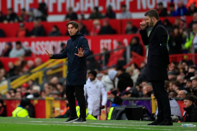 Manchester United, ManU v Tottenham Hotspur, Premier League Thomas Frank the Tottenham Hotspur manager during the Premier League match between Manchester United and Tottenham Hotspur at Old Trafford, Manchester, UK on 7 February 2026. Manchester Old Trafford Greater Manchester UK Editorial use only DataCo restrictions apply See www.football-dataco.com , Copyright: xConorxMolloyx PSI-23700-0045