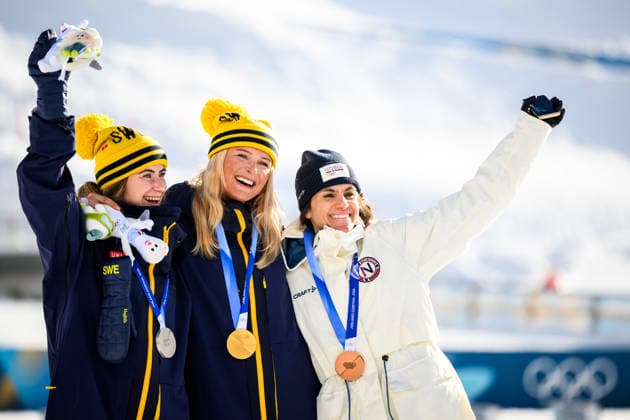 260207 Ebba Andersson of Sweden, Frida Karlsson of Sweden and Heidi Weng of Norway celebrate with their medals on the podium after the women s 20 km cross-country skiing skiathlon during day 1 of the 2026 Winter Olympics on February 7, 2026 in Val di Fiemme. Photo: Maxim Thore BILDBYRAN kod MT MT0961 skidor cross-country skiing langrenn Olympic Games, Olympische Spiele, Olympia, OS olympics winter olympics os ol olympiska spel vinter-os olympiske leker milano cortina 2026 milan cortina 2026 milano cortina 2026 olympic games milano cortina 2026 winter olympic games milano cortina-os milano cortina-ol vinter-ol 1 bbeng skiathlon dam os-guld guld jubel sverige brons silver norge *** 260207 Ebba Andersson of Sweden, Frida Karlsson of Sweden and Heidi Weng of Norway celebrate with their medals on the podium after the women s 20 km cross country skiing skiathlon during day 1 of the 2026 Winter Olympics on February 7, 2026 in Val di Fiemme Photo Maxim Thore BILDBYRAN kod MT MT0961 skidor cross country skiing langrenn olympic games olympics winter olympics os ol olympiska spel vinter os olympiske leker milano cortina 2026 milan cortina 2026 milano cortina 2026 olympic games milano cortina 2026 winter olympic games milano cortina os milano cortina ol vinter ol 1 bbeng skiathlon dam os guld guld jubel sverige brons silver norge  Copyright: MAXIMxTHORE BB260207MT088
