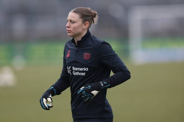 GER, Frankfurt, Eintracht Frankfurt vs Bayer 04 Leverkusen, Google Pixel Bundesliga, Fussball, DFB, Spielzeit 2024 2026, Stadion am Bretanobad, 17. Spieltag im Bild: Rafaela Borggräfe (Bayer Leverkusen 12) DFB DFL REGULATIONS PROHIBIT ANY USE OF PHOTOGRAPHS AS IMAGE SEQUENCES AND OR QUASI-VIDEO, 07.02.2026 Copyright: HMBxMedia HendrikxHamelau