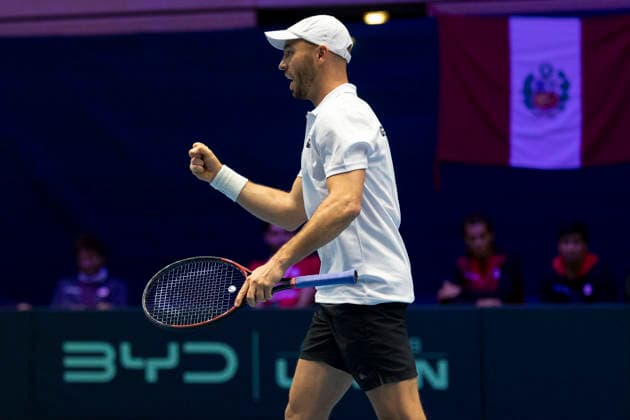 Davis Cup: Deutschland - Peru, 07.02.2026 Krawietz und Puetz (GER) während des Davis Cup Davis Cup: Deutschland - Peru im CASTELLO am February 7, 2026 in Duesseldorf, Germany. Copyright: xBEAUTIFULxSPORTS KennyxBeelex