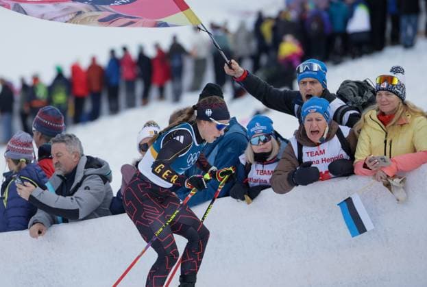 Katharina HENNIG-DOTZLER (GER, WSC Erzgebirge Oberwiesenthal) und Anhang. Skilanglauf, 10km+10km Skiathlon der Frauen. Olympische Winterspiele 2026. 7.2.2026, in Tesero Cross-Country Stadium, Italien. Quelle Copyright Credit : Oryk HAIST *** Katharina HENNIG DOTZLER GER, WSC Erzgebirge Oberwiesenthal and appendix cross-country skiing, 10km 10km womens skiathlon 2026 Winter Olympics 7 2 2026, in Tesero Cross Country Stadium, Italy Source Copyright Credit Oryk HAIST xOLY-LL-CCS01x