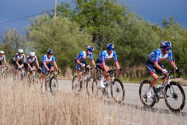 Belgian Remco Evenepoel (CL) and his teammates of Red Bull-BORA-hansgrohe pictured in action during stage 4 of the 2026 Volta Comunitat Valenciana, Tour of Valencia cycling race, a race from La Nucia to Teulada Moraira (172,2 km), on Saturday 07 February 2026 in Spain. The race takes place from 4 to 8 February and runs through the three provinces of the Valencian Community. JOMAxGARCIA  x161757629x